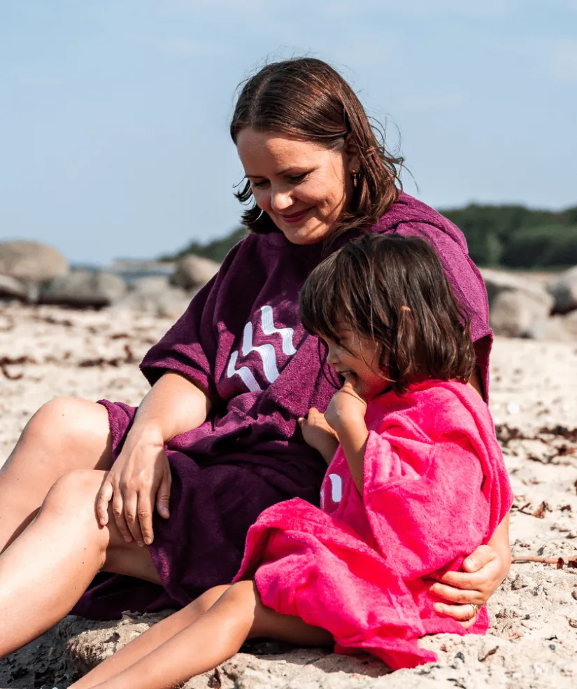 Outlet Watery badeponcho til voksne - Bomuld - Lilla