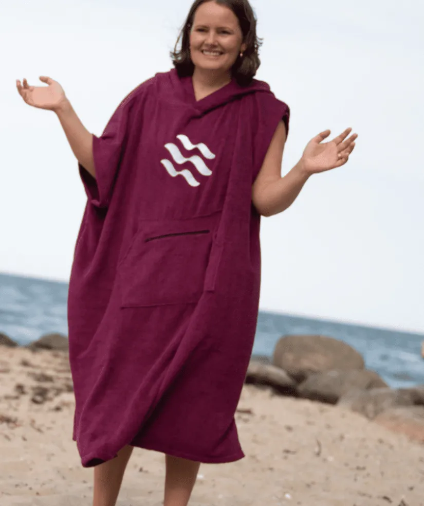 Outlet Watery badeponcho til voksne - Bomuld - Lilla