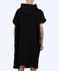 Outlet Watery badeponcho til voksne - Bomuld - Sort