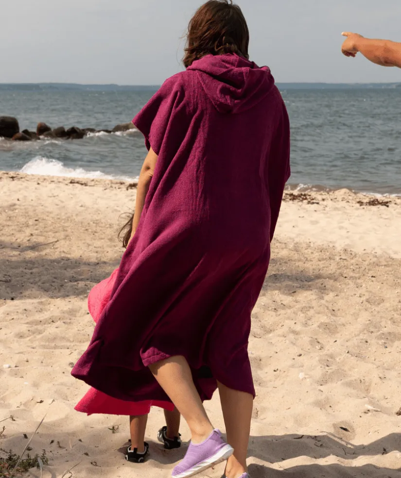 New Watery badeponcho til voksne - Bomuld - Pink