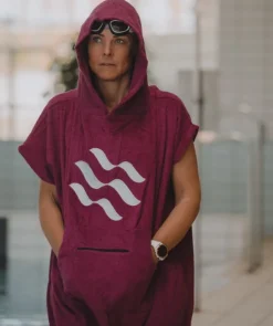 New Watery badeponcho til voksne - Bomuld - Pink