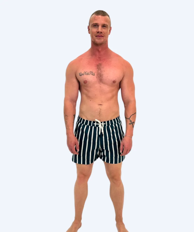 Hot Watery badeshorts til mænd - Kelvin Eco - Grøn/hvid