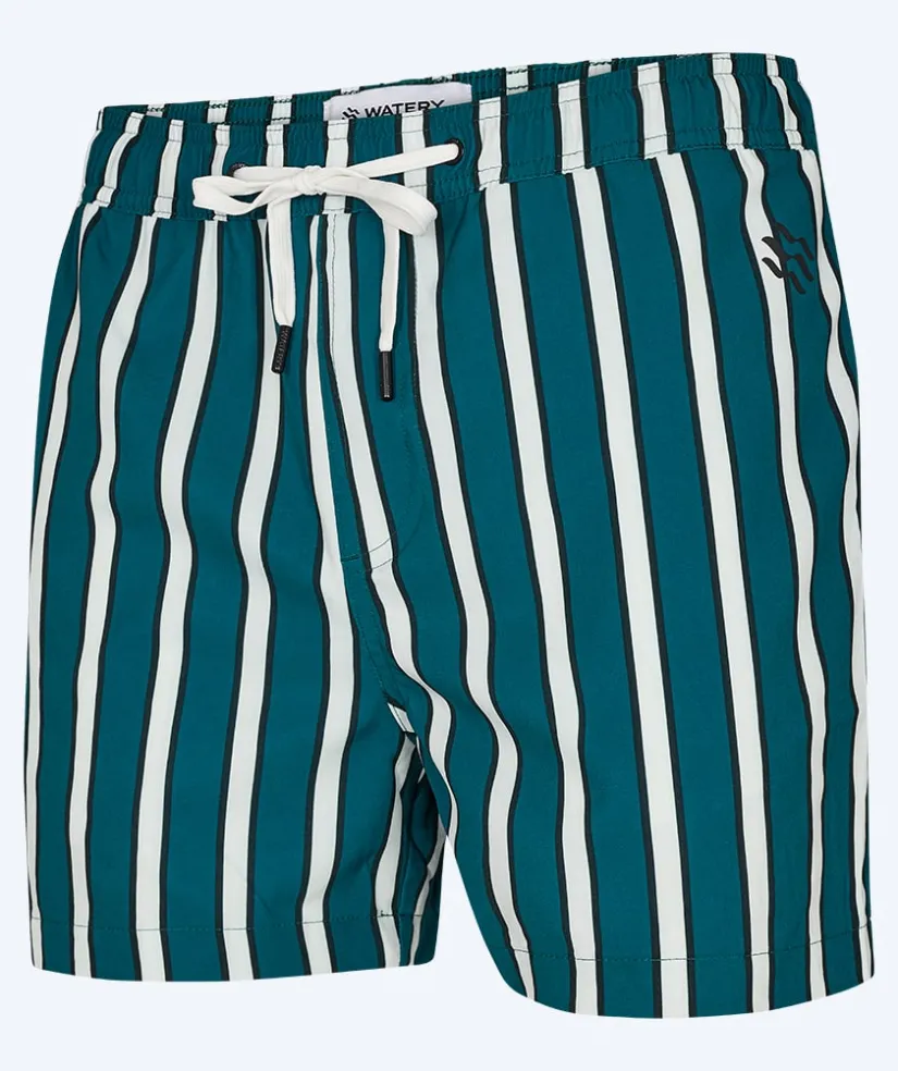 Hot Watery badeshorts til mænd - Kelvin Eco - Grøn/hvid