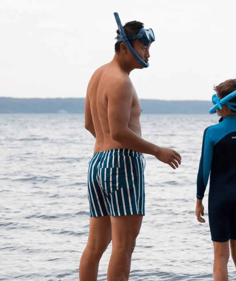 Hot Watery badeshorts til mænd - Kelvin Eco - Grøn/hvid