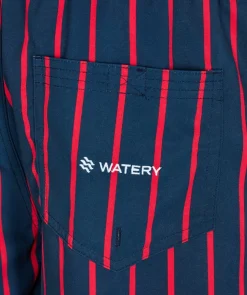 Hot Watery badeshorts til mænd - Marilla Eco - Mørkeblå/rød
