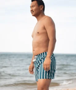 Hot Watery badeshorts til mænd - Marilla Eco - Mørkeblå/rød