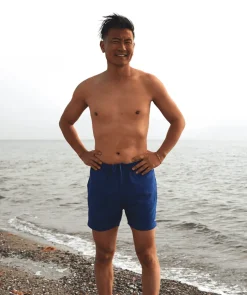 Online Watery badeshorts til mænd - Waverly - Mørkeblå