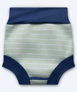 Discount Watery blebadebukser til børn - Neoprene Swim Nappy - Nordic Green Stripes