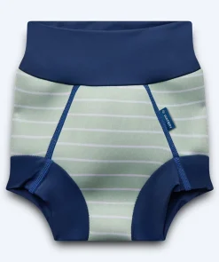 Discount Watery blebadebukser til børn - Neoprene Swim Nappy - Nordic Green Stripes