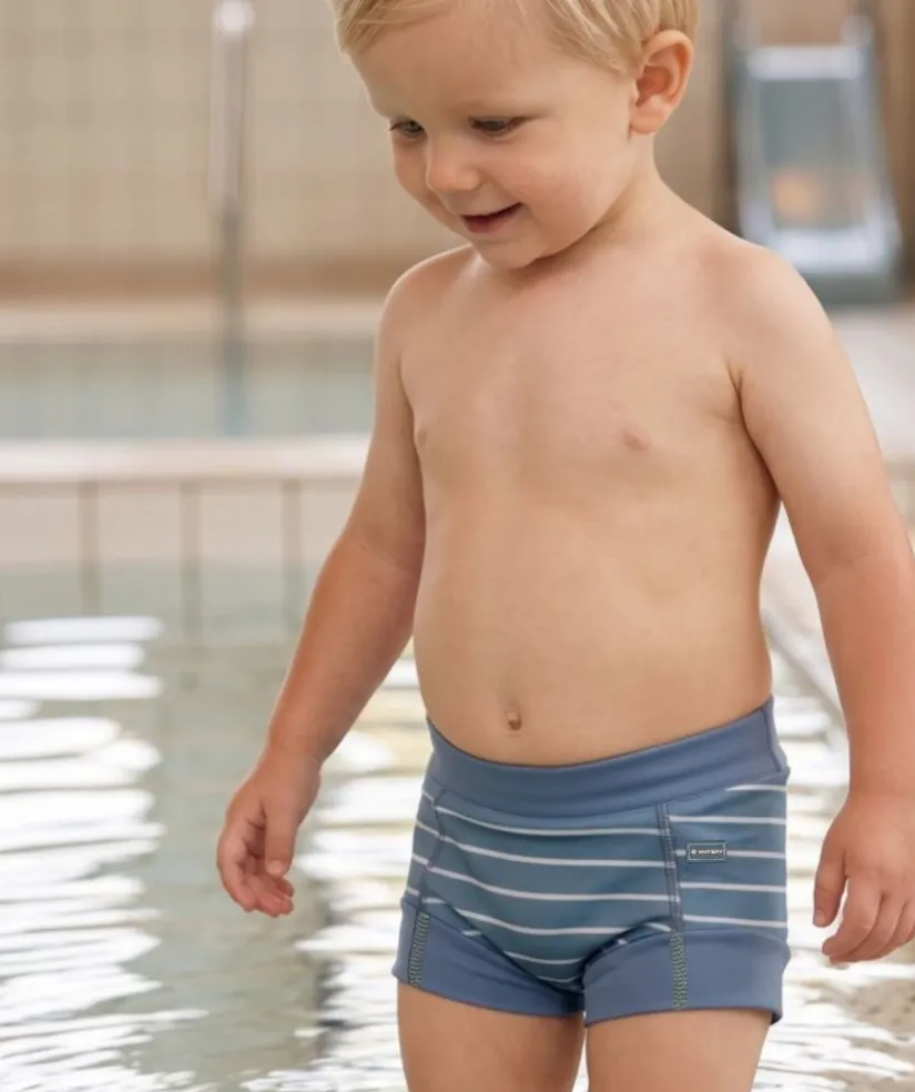 Discount Watery blebadebukser til børn - Neoprene Swim Nappy - Nordic Blue Stripes