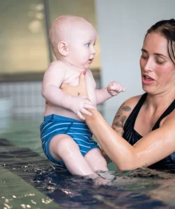 Discount Watery blebadebukser til børn - Neoprene Swim Nappy - Nordic Blue Stripes