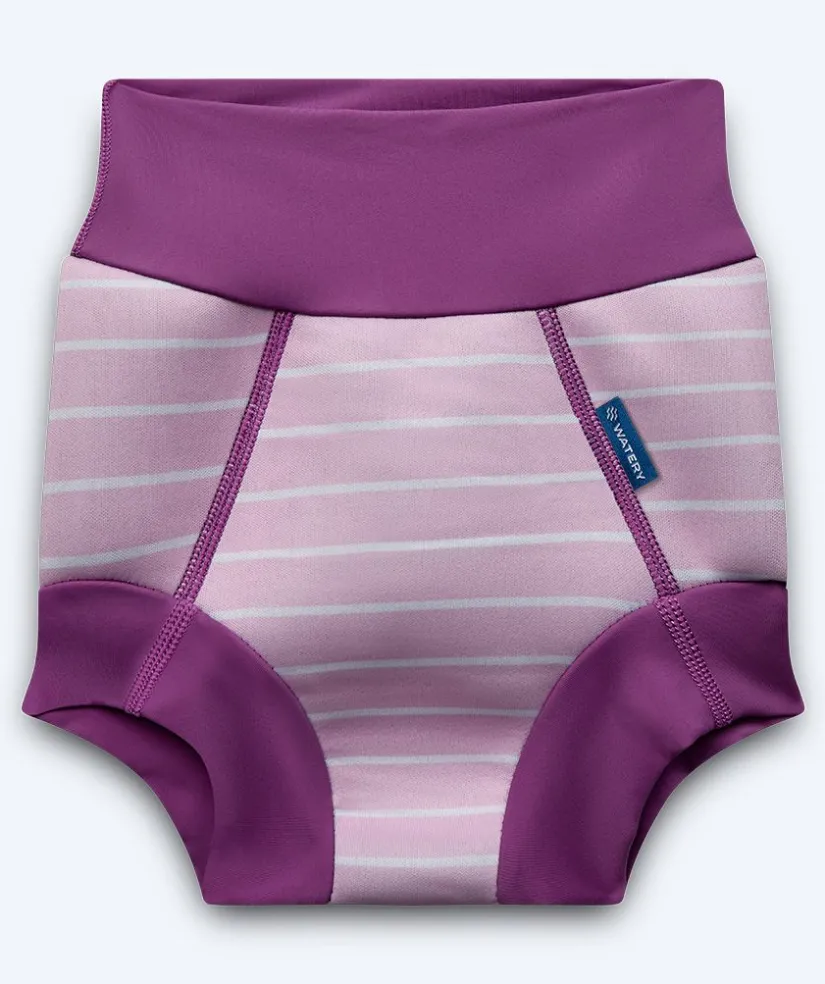 Best Watery blebadebukser til børn - Neoprene Swim Nappy - Purple Stripes