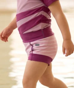 Best Watery blebadebukser til børn - Neoprene Swim Nappy - Purple Stripes