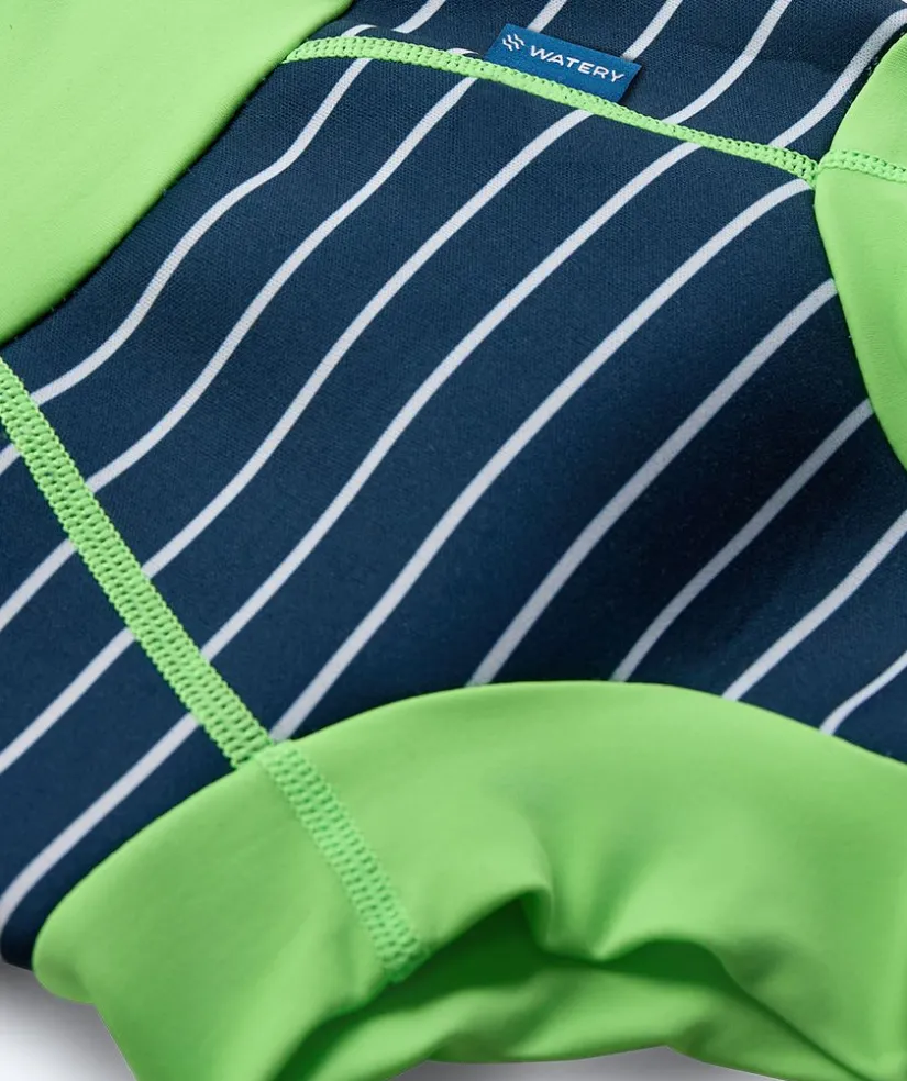Online Watery blebadebukser til børn - Neoprene Swim Nappy - Green Stripes
