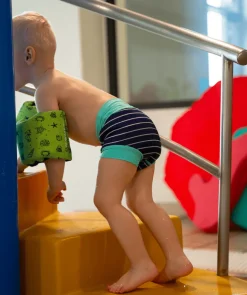 Sale Watery blebadebukser til børn - Neoprene Swim Nappy - Turquoise Stripes
