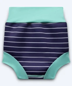 Sale Watery blebadebukser til børn - Neoprene Swim Nappy - Turquoise Stripes