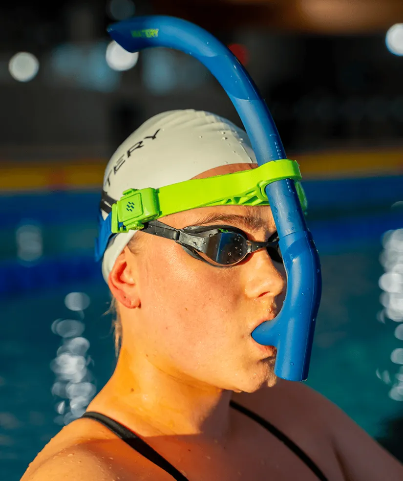 Best Watery centersnorkel til svømning - Phoenix Elite - Blå/grøn