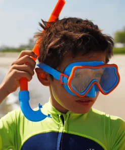 Online Watery Combo snorkelsæt til børn (4-10) - Pulina - Blå/orange