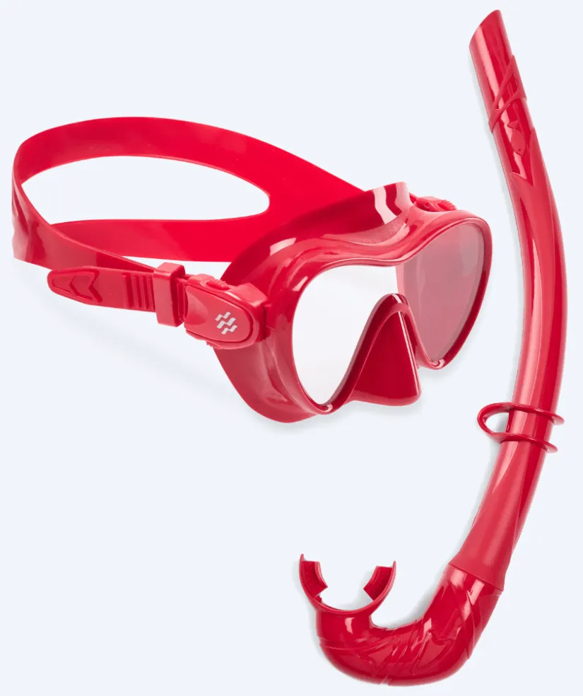 Clearance Watery Combo snorkelsæt til børn - Cliff - Mørkerød