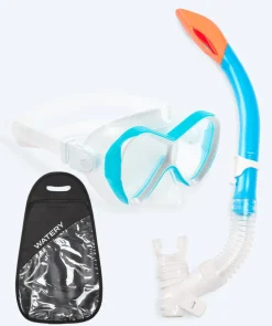Online Watery Combo snorkelsæt til børn - Triton Semi-dry - Lyseblå