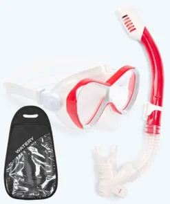 Online Watery Combo snorkelsæt til børn - Triton Full-dry - Rød
