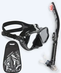 Online Watery Combo snorkelsæt til voksne - Hudson Full-dry - Sort