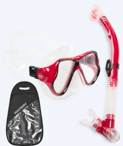 Hot Watery Combo snorkelsæt til voksne - Hudson Full-dry - Rød