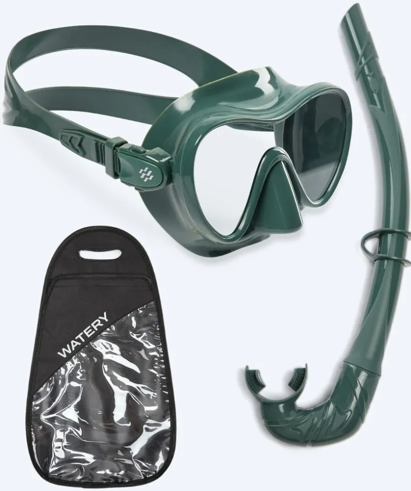 Hot Watery Combo snorkelsæt til voksne - Cliff - Grøn