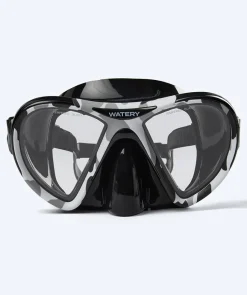 New Watery Combo snorkelsæt til voksne (fra 15 år) - Rudder Camo/Itzel - Sort