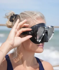 Online Watery Combo snorkelsæt til voksne (fra 15 år) - Rudder Camo/Itzel - Klar/sort