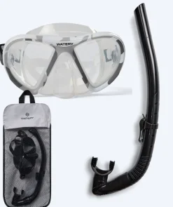 Online Watery Combo snorkelsæt til voksne (fra 15 år) - Rudder Camo/Itzel - Klar/sort