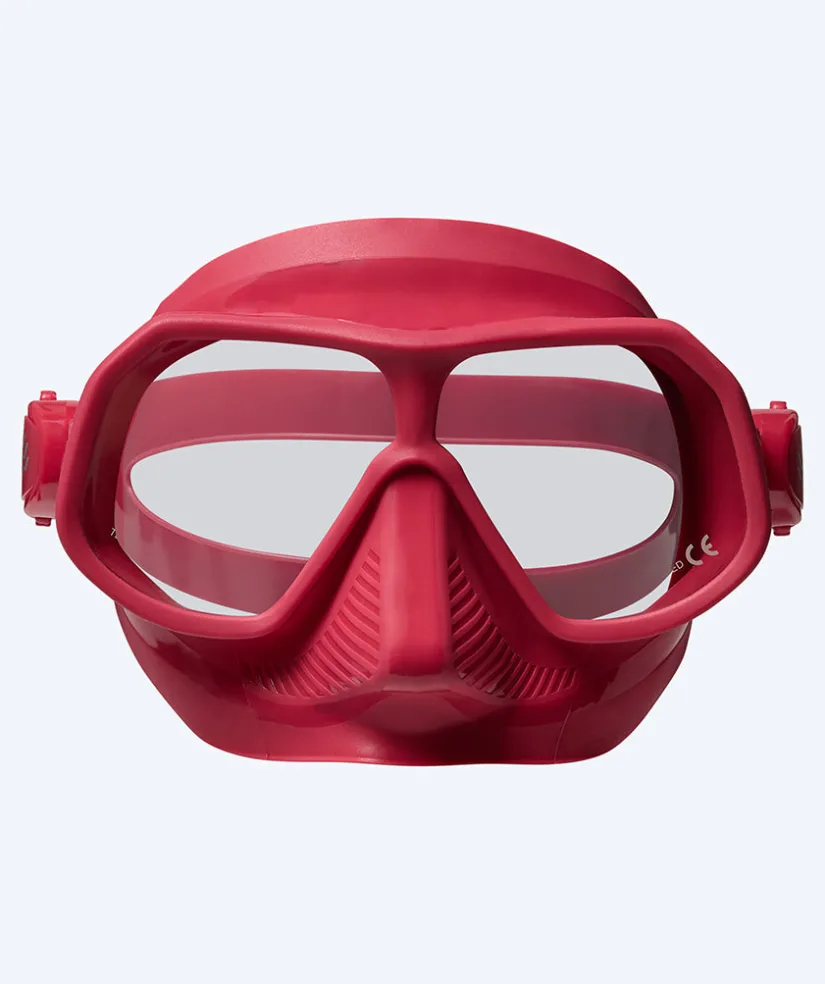 New Watery Combo snorkelsæt til voksne - Oceana/Cliff - Mørkerød/rød