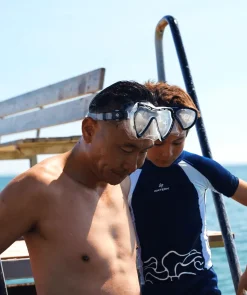 Online Watery Combo snorkelsæt til voksne (fra 15 år) - Nebula - Sort/rød