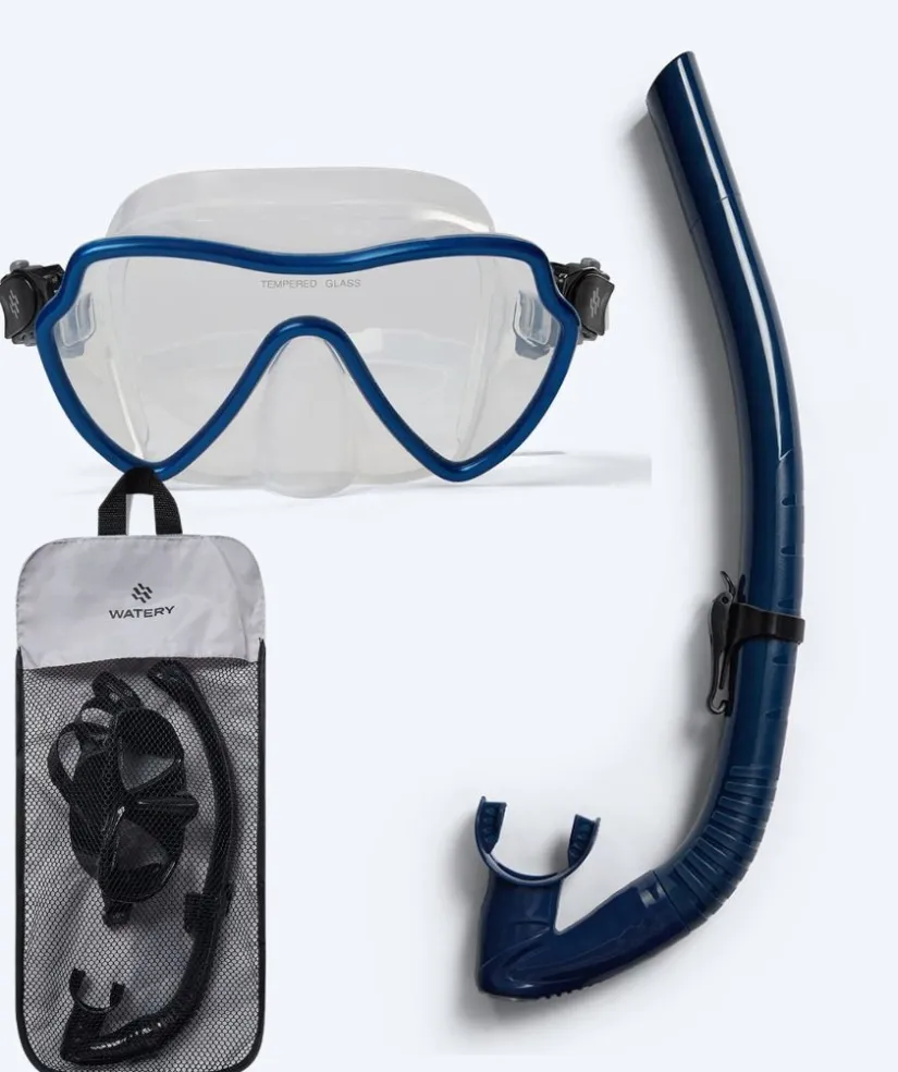 Online Watery Combo snorkelsæt til voksne (fra 15 år) - Fraser/Coast - Blå/mørkeblå