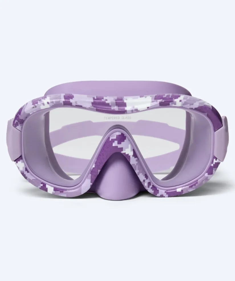 Online Watery Combo snorkelsæt til voksne - Rudder Camo - Lilla