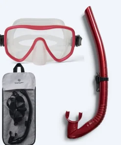 Watery Combo snorkelsæt til voksne (fra 15 år) - Coast - Rød/klar