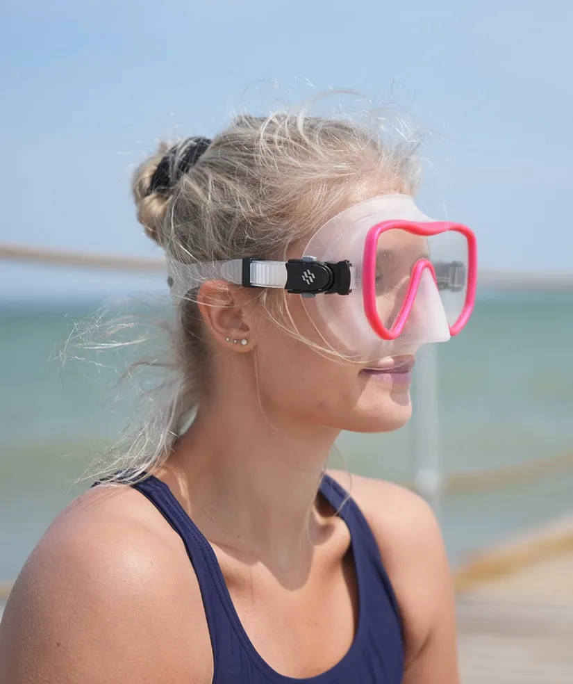 Watery Combo snorkelsæt til voksne (fra 15 år) - Coast - Rød/klar