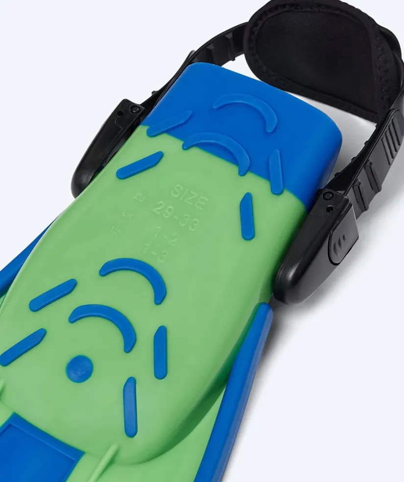 Online Watery dykkerfødder til børn - Tropical - Blå/grøn