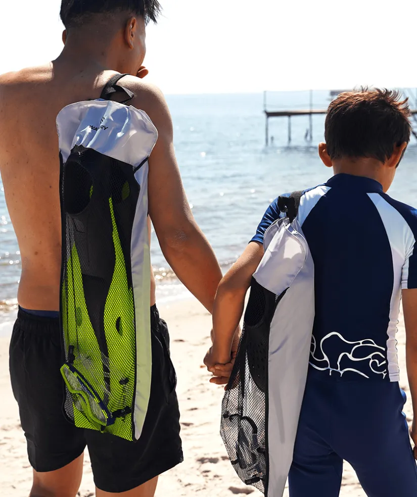 Discount Watery dykkerfødder til junior/voksne (33-46) - Breeve Longtail - Sort/grøn