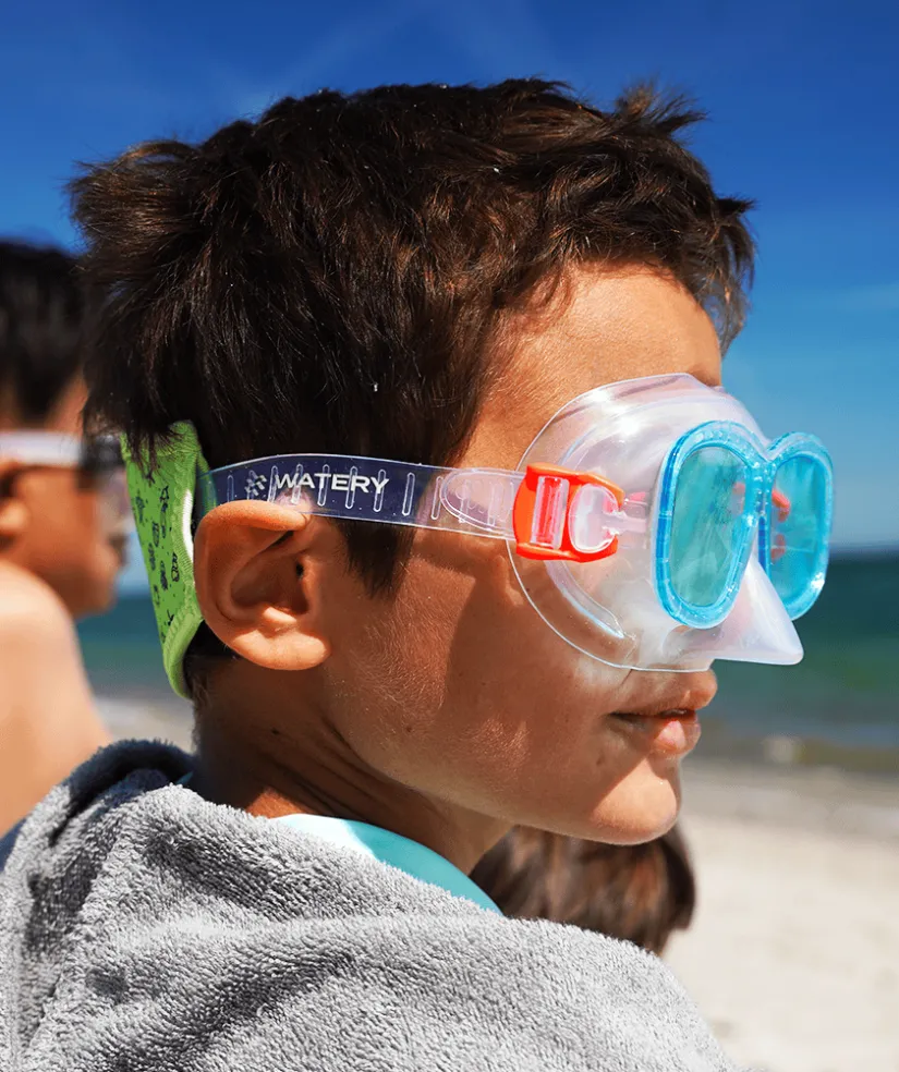 Online Watery dykkermaske til børn (4-10) - Wyre - Hvid/blå