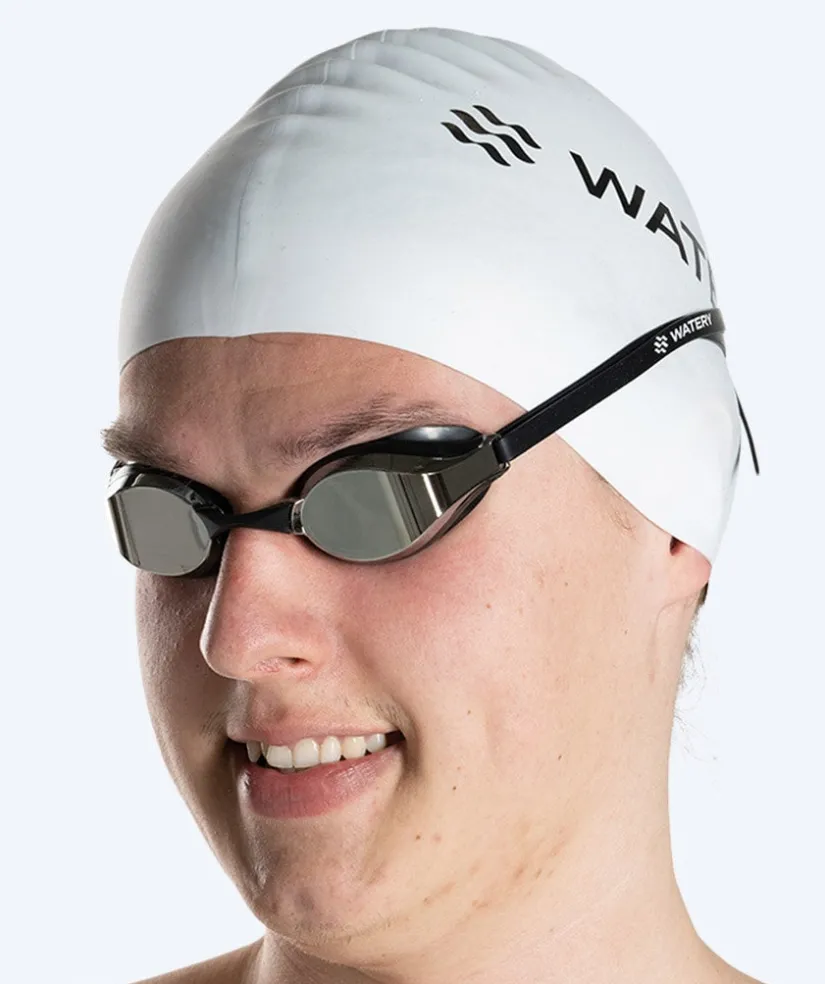 Discount Watery Elite svømmebriller - Poseidon Mirror - Sort/sølv