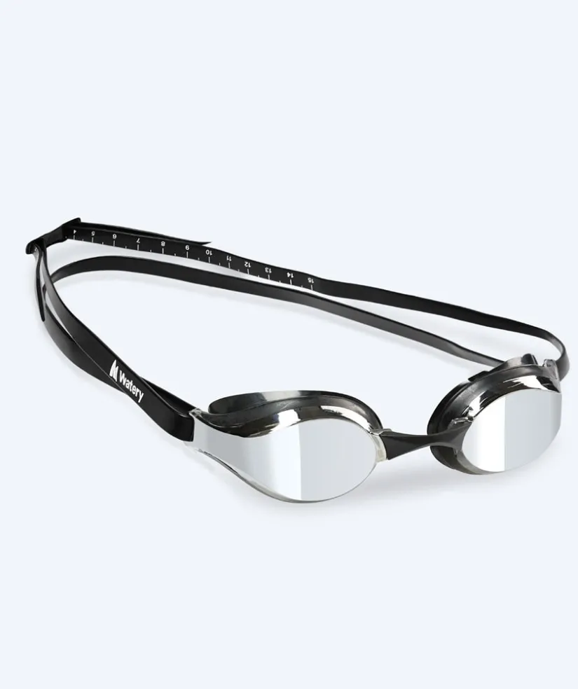 Discount Watery Elite svømmebriller - Poseidon Mirror - Sort/sølv