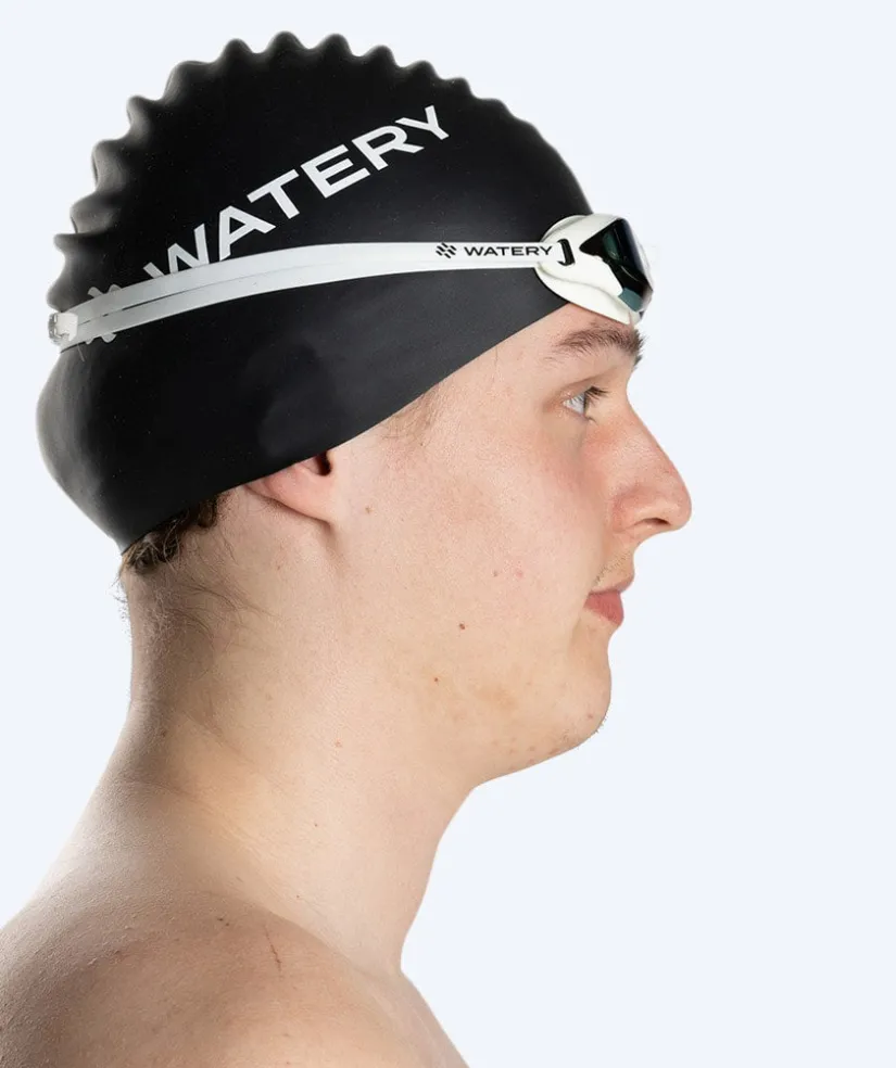 Discount Watery Elite svømmebriller - Poseidon Ultra Mirror - Hvid/blå