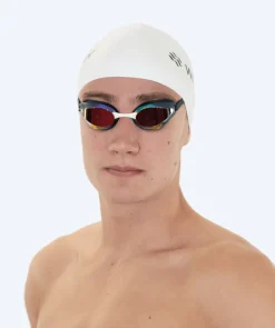 Hot Watery Elite svømmebriller - Poseidon Ultra Mirror - Mørkeblå/guld