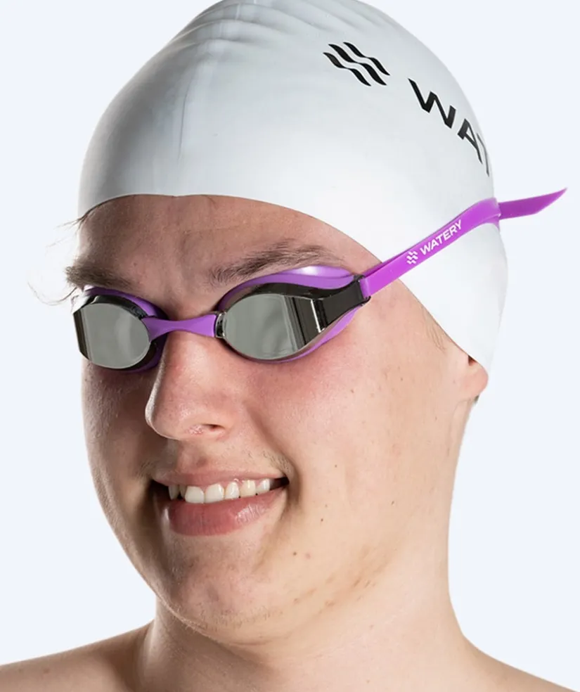 Discount Watery Elite svømmebriller - Poseidon Mirror - Lilla/sølv