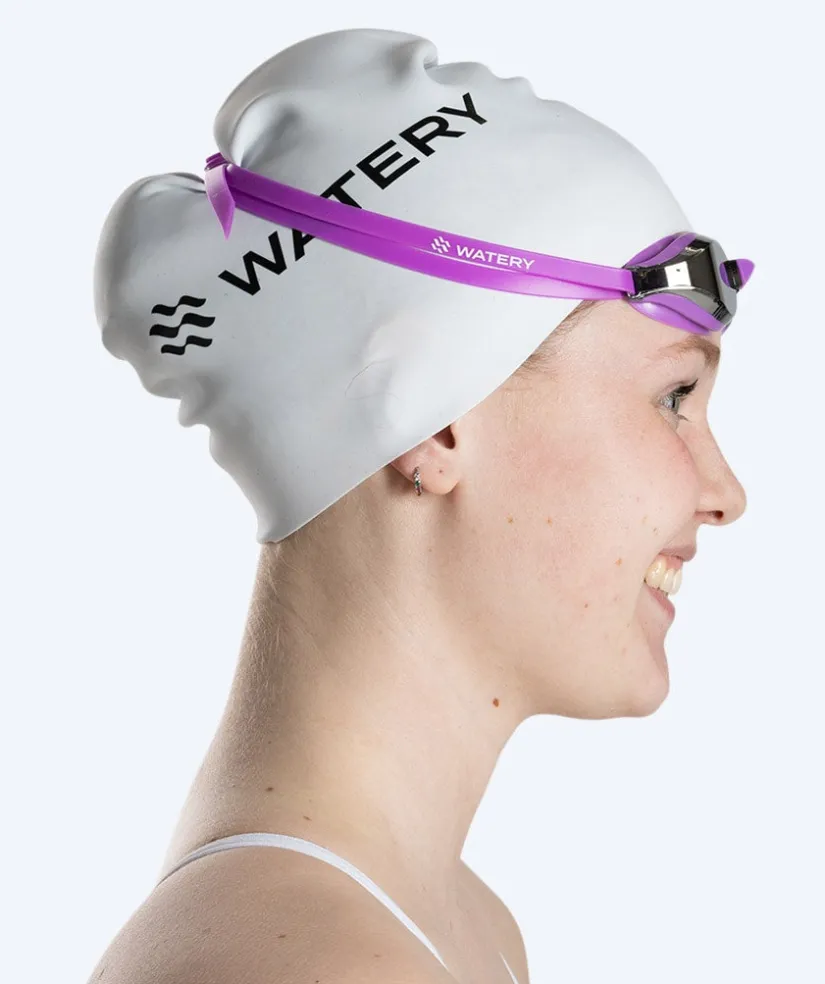 Discount Watery Elite svømmebriller - Poseidon Mirror - Lilla/sølv