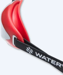 Hot Watery Elite svømmebriller - Poseidon Ultra Mirror - Rød/sølv