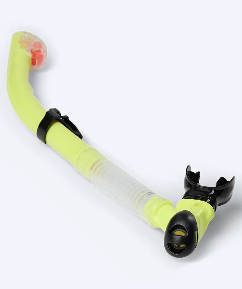 Clearance Watery full-dry snorkel til voksne - Hudson - Gul