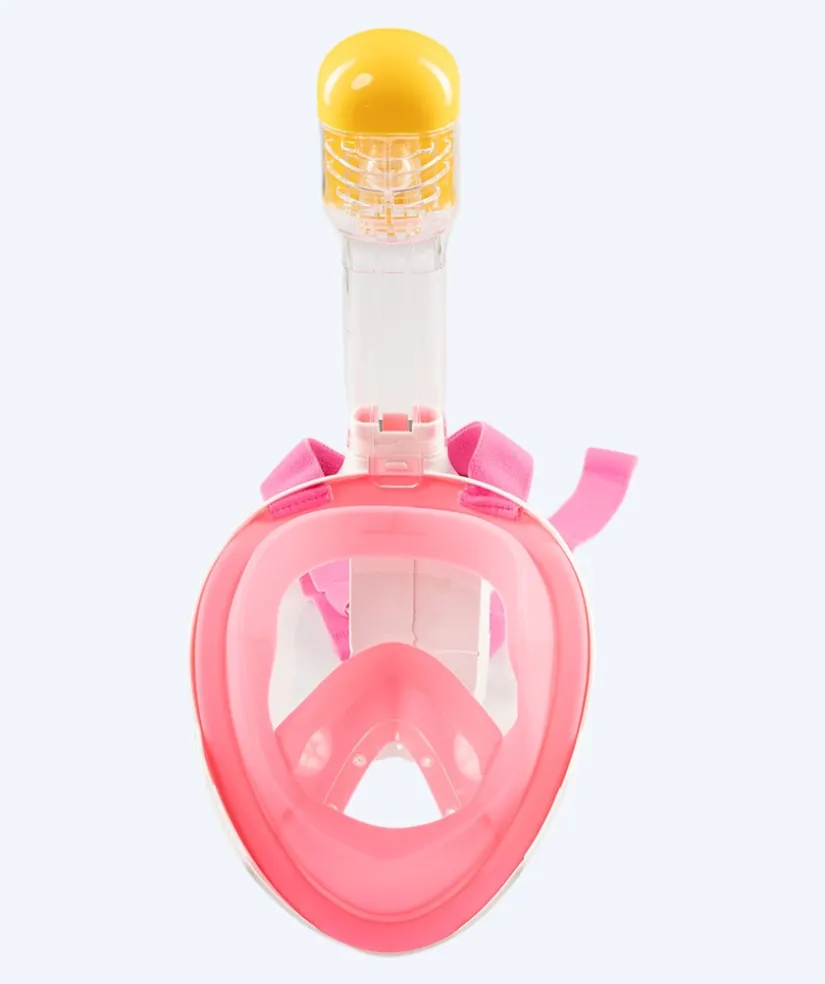 Clearance Watery fullface dykkermaske til voksne - Oxygen - Pink/gul