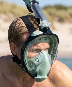 Sale Watery fullface dykkermaske til voksne - Ocean Pro - Mørkegrøn